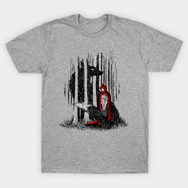 Red and the Wolf T-Shirt by Fancy Artist Boy